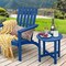 18 Inch Set of 2 Round Outdoor Adirondack Side Tables with Slatted Design and X-Shaped Structure